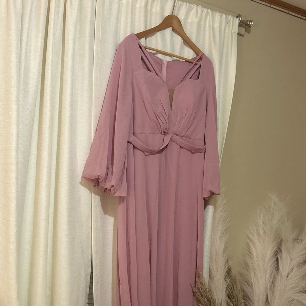 Chic Mauve Long Sleeve Dress